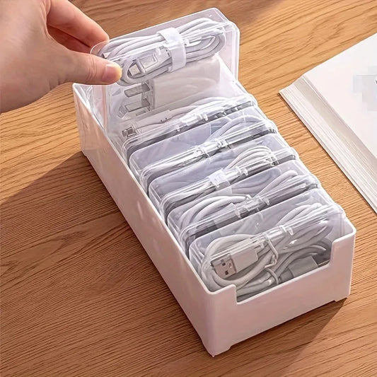 Organizador de cables con 7 compartimentos